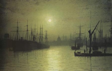 Atkinson Grimshaw rNightfall down the Thames (nn03) France oil painting art